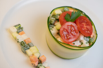 Macedonia salad, macedoine de legumes, mixed vegetable salad, french cuisine
