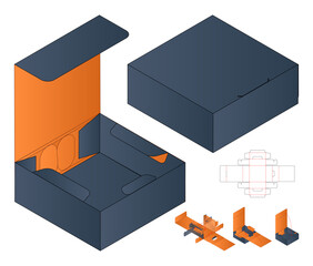Box packaging die cut template design. 3d mock-up