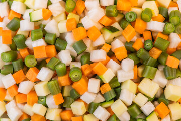Macedonia salad, macedoine de legumes, mixed vegetable salad, french cuisine