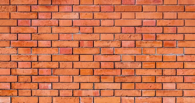 Slow zoom in Red brick wall background or texture