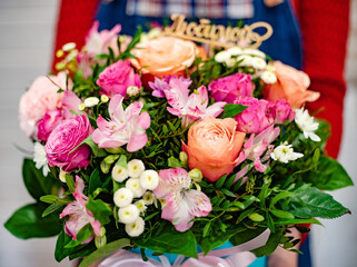 nice bouquet in the hands