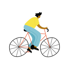 Obraz premium young afro man in bicycle avatar character