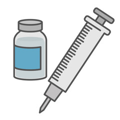 ワクチン　注射器　イラスト