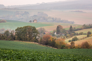 Moravian hills in golden autumn