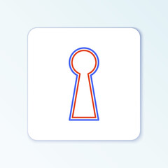 Line Keyhole icon isolated on white background. Key of success solution. Keyhole express the concept of riddle, secret, safety, security. Colorful outline concept. Vector.