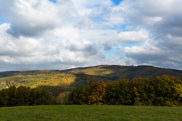 Moravian hills in golden  autumn