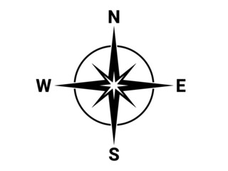 Flat compass direction illustration. North symbol