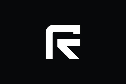 FR logo letter design on luxury background. RF logo monogram initials letter concept. FR icon logo design. RF elegant and Professional letter icon design on black background. F R RF FR