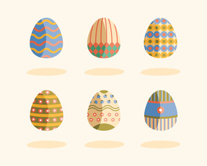 bundle of six eggs painted happy easter