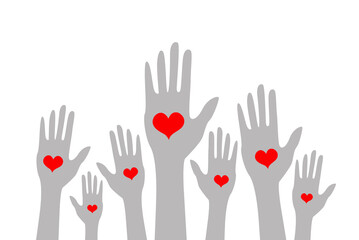 hands vector illustration on white background