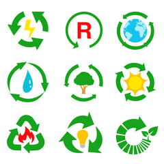 Fototapeta premium Vector recycle signs illustration