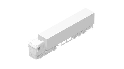 3D rendering of a logistics truck isolated on empty background white space.