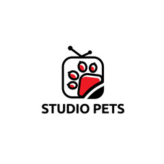 studio pet logo vector concept, icon, element and template for company