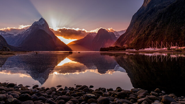 Milford Sound New Zealand- Winter Sunset