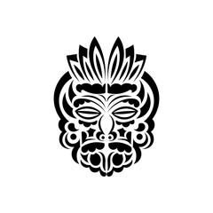Mask in the style of Polynesian ornaments. Samoan tattoo designs. Isolated. Vector illustration.