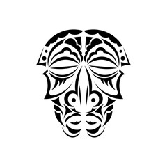 Mask in the style of Polynesian ornaments. Samoan tattoo designs. Isolated. Vector