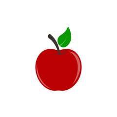 Red Apple Icon Design Fresh Ripe Juicy Fruit Vector Illustration