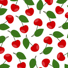 Abstract colorful background design with cherries. Vector illustration.