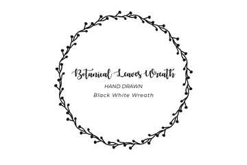 Fototapeta premium Botanical Leaf Wreath Vector