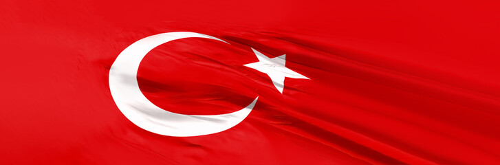Illustration image of Turkish flag - 3D rendering