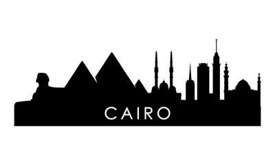 Cairo skyline silhouette. Black Cairo city design isolated on white background.