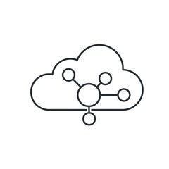 Obraz premium Cloud and internet connection. Internet of Things. Vector linear icon isolated on white background.