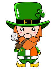 St patrick character's cute cartoon graphic design illustration with various object icons