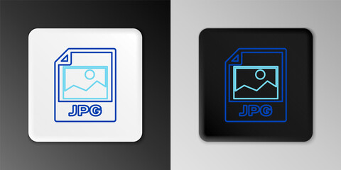 Line JPG file document. Download image button icon isolated on grey background. JPG file symbol. Colorful outline concept. Vector.