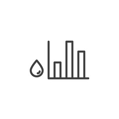 Humidity level graph line icon. linear style sign for mobile concept and web design. Water chart outline vector icon. Symbol, logo illustration. Vector graphics
