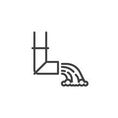 Rain gutter line icon. linear style sign for mobile concept and web design. Water gutter pipe outline vector icon. Symbol, logo illustration. Vector graphics