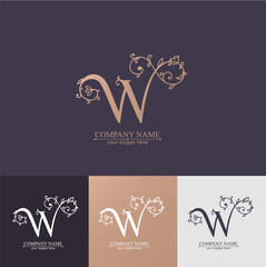 Premium Vector W logo. Monnogram, lettering. Personal logo or sign for branding an elite company.