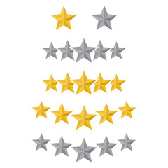 Stars vector flat icon set