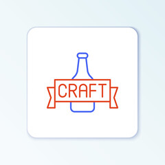 Line Beer bottle icon isolated on white background. Colorful outline concept. Vector.