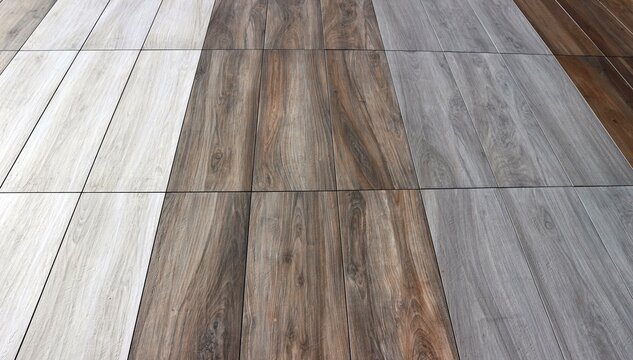 Stoneware planks flooring . They are some samples of classic wood effect with different colors.