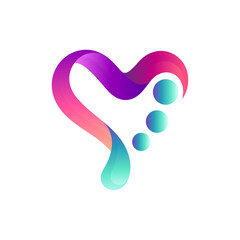 Obraz premium Heart love logo template with water drop