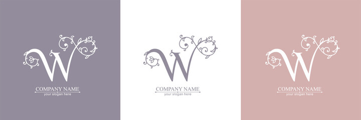 Premium Vector W logo. Monnogram, lettering. Personal logo or sign for branding an elite company.