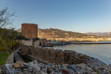 Red Tower (Kizil Kule) in Alanya, Turkey.