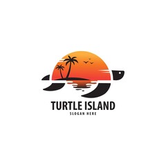 Turtle Island Logo, Turtle Island Vector Design, vector illustration