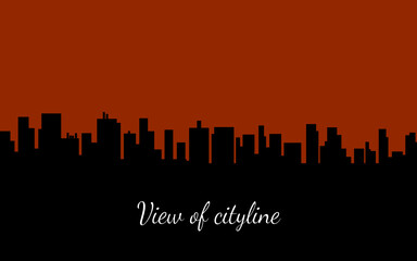 Fototapeta premium vector city skyline at sunset with skyscrapers
