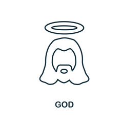 Obraz na płótnie Canvas God icon. Simple element from religion collection. Creative God icon for web design, templates, infographics and more
