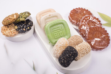 Korean holiday food, korean traditional sweets and snacks.