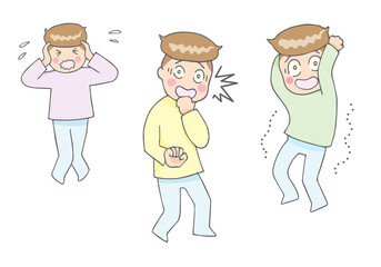 怯える男性、拒絶する男性