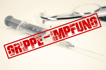 Eine Spritze und Impfung gegen die Grippe