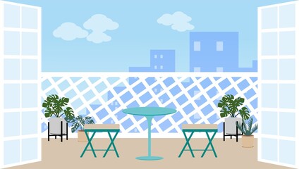 outdoor cafe in the city