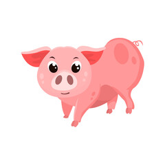 Pig flat icon. Colored vector element from animals collection. Creative Pig icon for web design, templates and infographics.