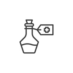 Health bottle line icon. linear style sign for mobile concept and web design. Magic potion bottle outline vector icon. Symbol, logo illustration. Vector graphics