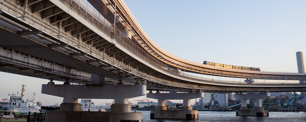 Rainbow Bridge loop and Yurikamome Train in...