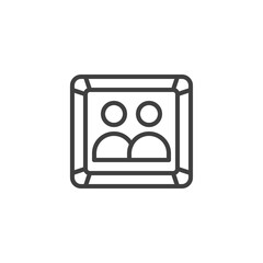 Two person portrait line icon. linear style sign for mobile concept and web design. VS battle game outline vector icon. Symbol, logo illustration. Vector graphics