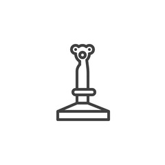 Gaming joystick line icon. linear style sign for mobile concept and web design. Arcade controller outline vector icon. Symbol, logo illustration. Vector graphics