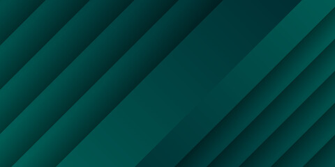 Obraz premium Modern dark green 3d futuristic technology abstract background with overlap stripes layers. Modern 3D green dark background for presentation design. Vector illustration design for presentation, banner